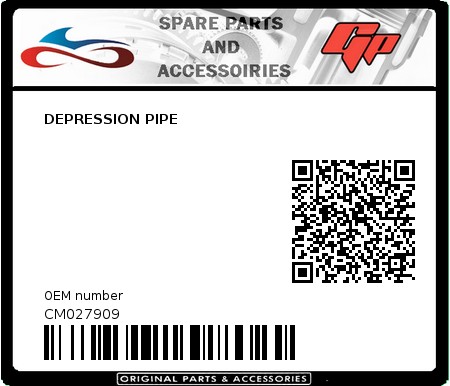 Product image: Derbi - CM027909 - DEPRESSION PIPE  0