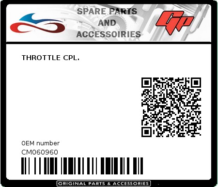 Product image: Derbi - CM060960 - THROTTLE CPL. 