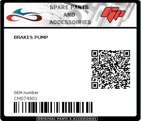 Product image: Derbi - CM074901 - BRAKES PUMP 