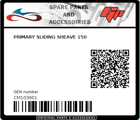 Product image: Derbi - CM103901 - PRIMARY SLIDING SHEAVE 150  