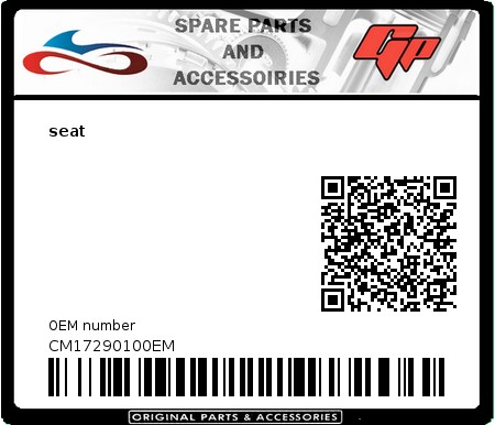 Product image: Derbi - CM17290100EM - seat 