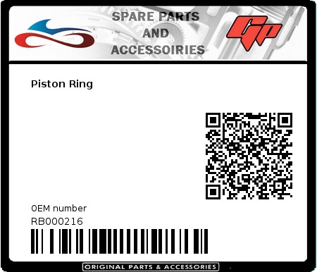 Product image: Derbi - RB000216 - Piston Ring  0