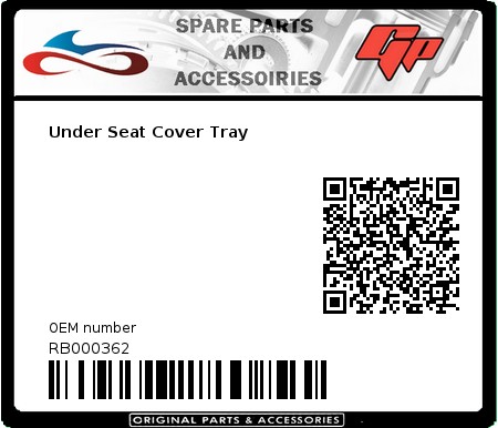 Product image: Derbi - RB000362 - Under Seat Cover Tray  0