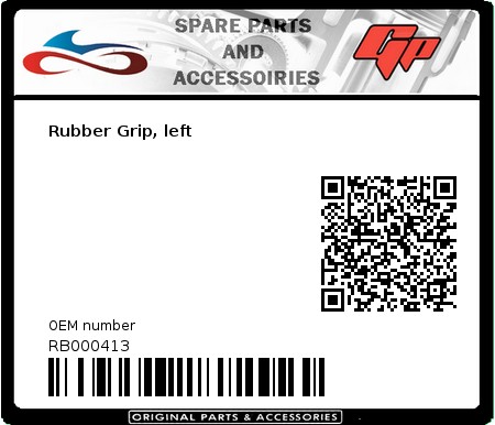Product image: Derbi - RB000413 - Rubber Grip, left  0