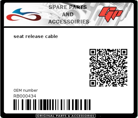 Product image: Derbi - RB000434 - seat release cable 