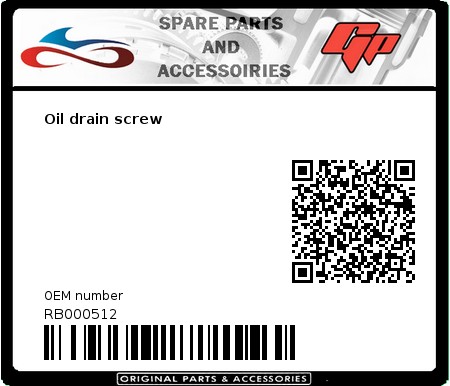 Product image: Derbi - RB000512 - Oil drain screw  0