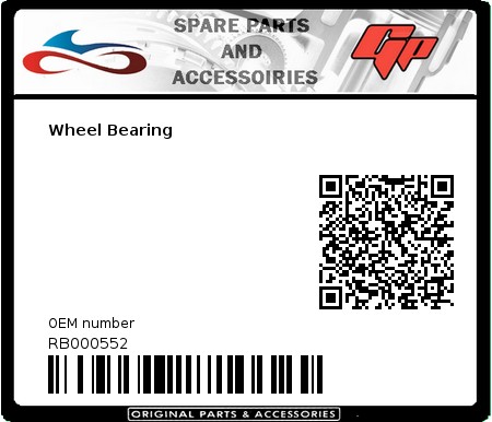 Product image: Derbi - RB000552 - Wheel Bearing 