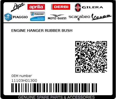 Product image: Sym - 11103H01300 - ENGINE HANGER RUBBER BUSH 