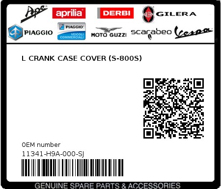 Product image: Sym - 11341-H9A-000-SJ - L CRANK CASE COVER (S-800S) 