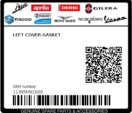 Product image: Sym - 11395M92000 - LEFT COVER GASKET 