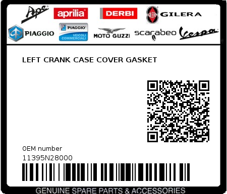 Product image: Sym - 11395N28000 - LEFT CRANK CASE COVER GASKET  0