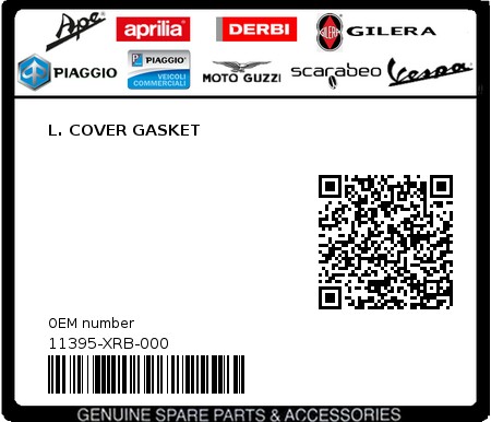 Product image: Sym - 11395-XRB-000 - L. COVER GASKET 