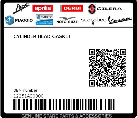 Product image: Sym - 12251A30000 - CYLINDER HEAD GASKET  0