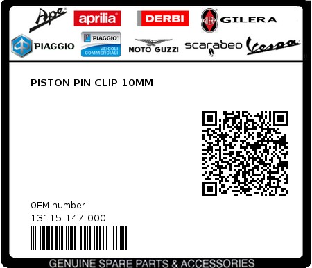 Product image: Sym - 13115-147-000 - PISTON PIN CLIP 10MM  0