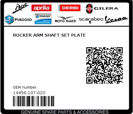 Product image: Sym - 14456-107-020 - ROCKER ARM SHAFT SET PLATE  0