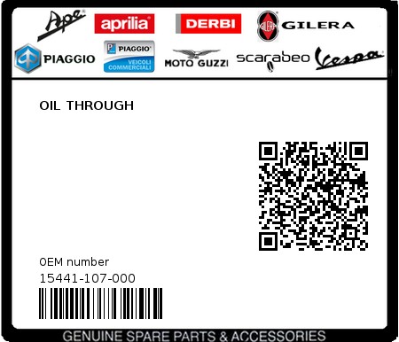 Product image: Sym - 15441-107-000 - OIL THROUGH  0