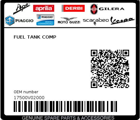 Product image: Sym - 17500V02000 - FUEL TANK COMP 