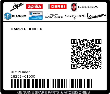 Product image: Sym - 18251H01000 - DAMPER RUBBER 