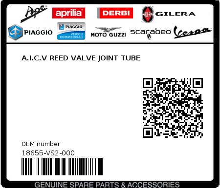 Product image: Sym - 18655-VS2-000 - A.I.C.V REED VALVE JOINT TUBE 