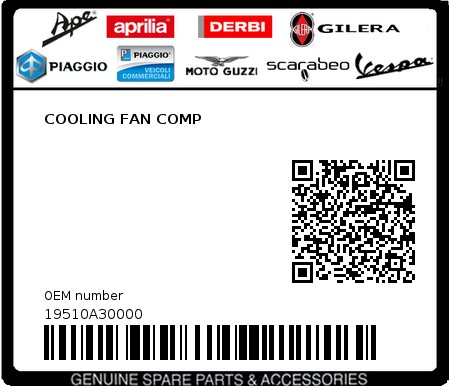 Product image: Sym - 19510A30000 - COOLING FAN COMP 