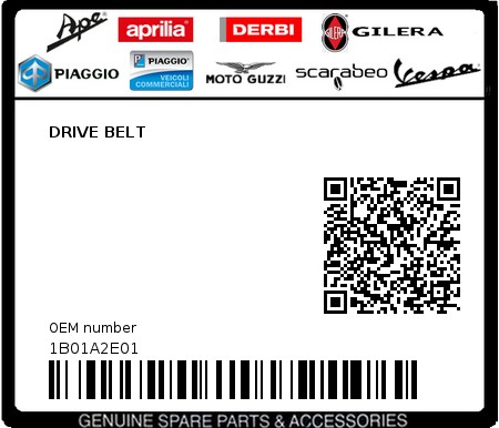 Product image: Sym - 1B01A2E01 - DRIVE BELT  0