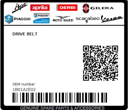 Product image: Sym - 1B01A2E02 - DRIVE BELT  0