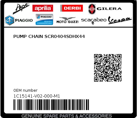 Product image: Sym - 1C15141-V02-000-M1 - PUMP CHAIN SCR0404SDHX44  0