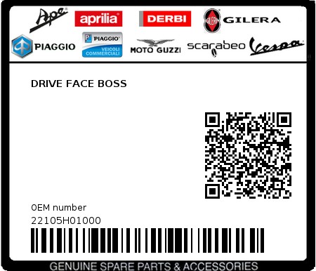 Product image: Sym - 22105H01000 - DRIVE FACE BOSS  0