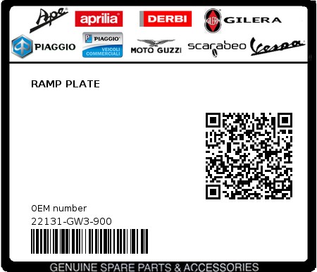 Product image: Sym - 22131-GW3-900 - RAMP PLATE 