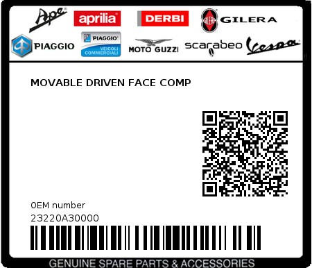 Product image: Sym - 23220A30000 - MOVABLE DRIVEN FACE COMP  0