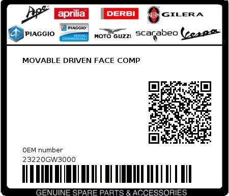 Product image: Sym - 23220GW3000 - MOVABLE DRIVEN FACE COMP  0