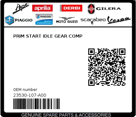 Product image: Sym - 23530-107-A00 - PRIM START IDLE GEAR COMP  0