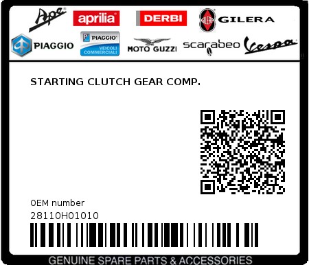 Product image: Sym - 28110H01010 - STARTING CLUTCH GEAR COMP.  0