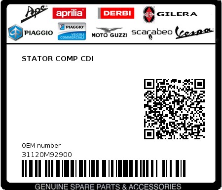 Product image: Sym - 31120M92900 - STATOR COMP CDI  0