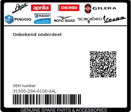 Product image: Sym - 31500-Z9A-0100-XAL - Onbekend onderdeel 