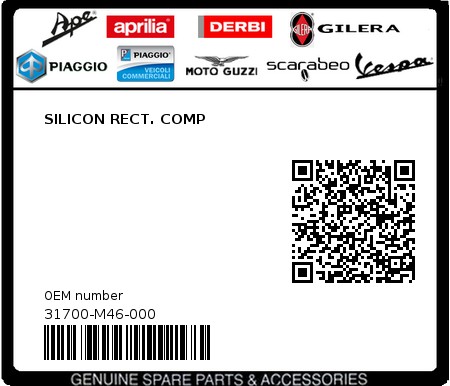 Product image: Sym - 31700-M46-000 - SILICON RECT. COMP 