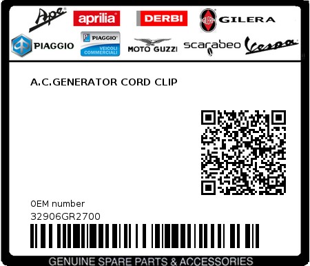 Product image: Sym - 32906GR2700 - A.C.GENERATOR CORD CLIP 