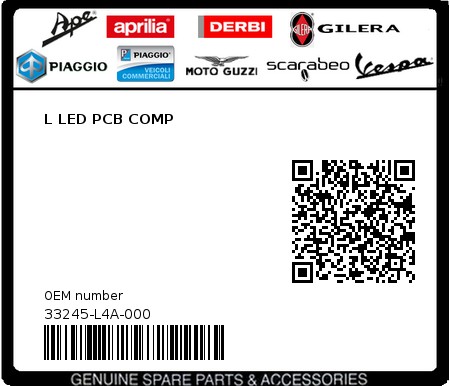 Product image: Sym - 33245-L4A-000 - L LED PCB COMP  0