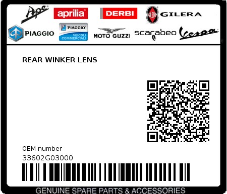 Product image: Sym - 33602G03000 - REAR WINKER LENS  0