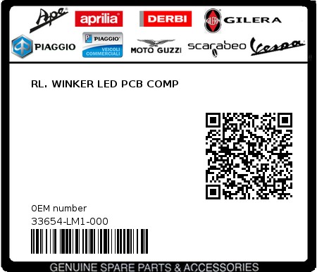 Product image: Sym - 33654-LM1-000 - RL. WINKER LED PCB COMP  0