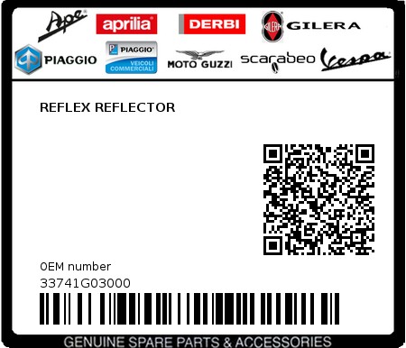 Product image: Sym - 33741G03000 - REFLEX REFLECTOR  0
