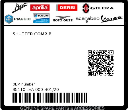 Product image: Sym - 35110-LEA-000-B01/20 - SHUTTER COMP B  0