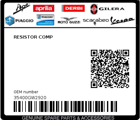 Product image: Sym - 35400GW2920 - RESISTOR COMP  0