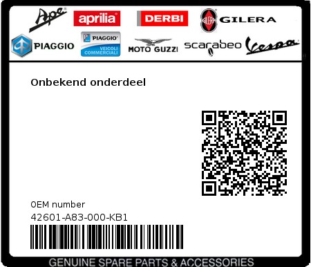 Product image: Sym - 42601-A83-000-KB1 - Onbekend onderdeel 