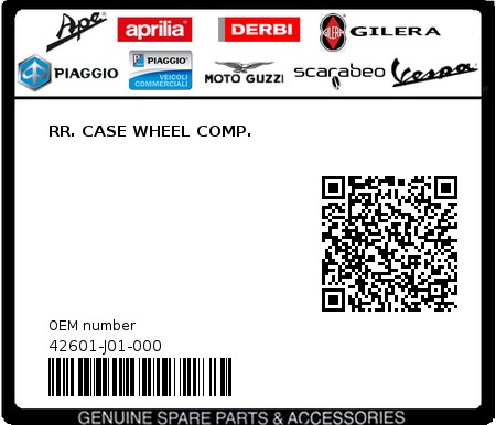 Product image: Sym - 42601-J01-000 - RR. CASE WHEEL COMP. 