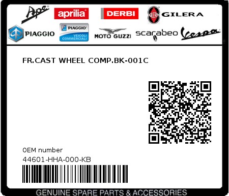 Product image: Sym - 44601-HHA-000-KB - FR.CAST WHEEL COMP.BK-001C 