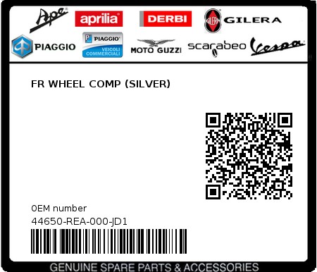 Product image: Sym - 44650-REA-000-JD1 - FR WHEEL COMP (SILVER) 