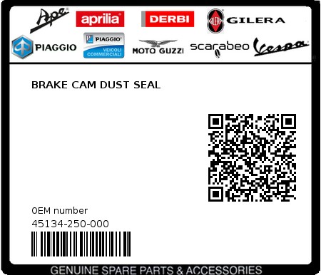 Product image: Sym - 45134-250-000 - BRAKE CAM DUST SEAL 