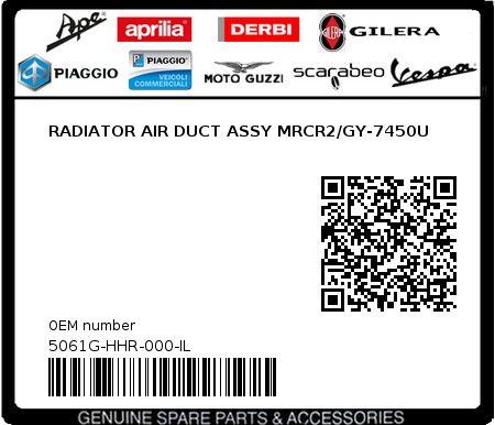 Product image: Sym - 5061G-HHR-000-IL - RADIATOR AIR DUCT ASSY MRCR2/GY-7450U  0
