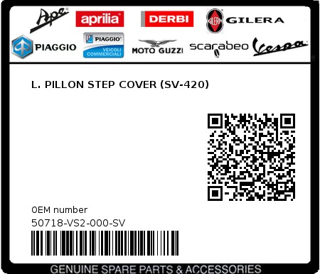 Product image: Sym - 50718-VS2-000-SV - L. PILLON STEP COVER (SV-420) 